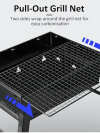Portable Charcoal BBQ Grill, Small Folding Barbecue Grill with Handles, Compact Outdoor Cooker for Camping, Picnic, Garden, Terrace, Travel - Image 4